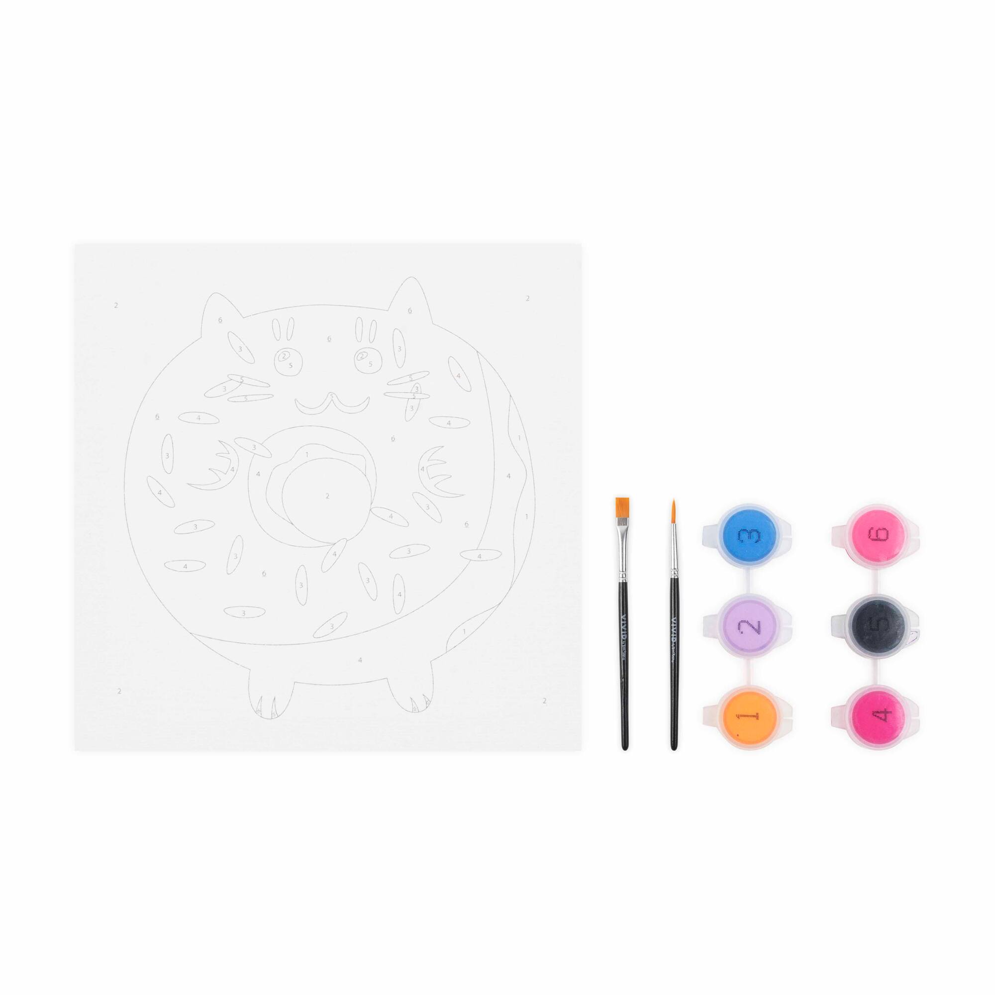 VIVID by Brea Reese® Cat Donut Acrylic Paint-by-Number Kit